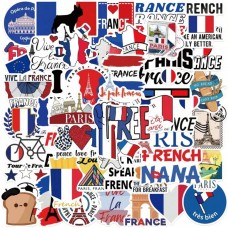 Set 50 Stickers Francia Viajeros Países Decorativo Europa